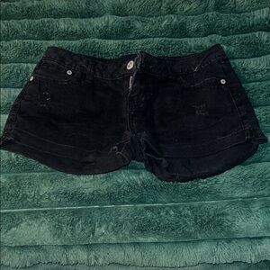 Blue Asphalt Black Jean Shorts